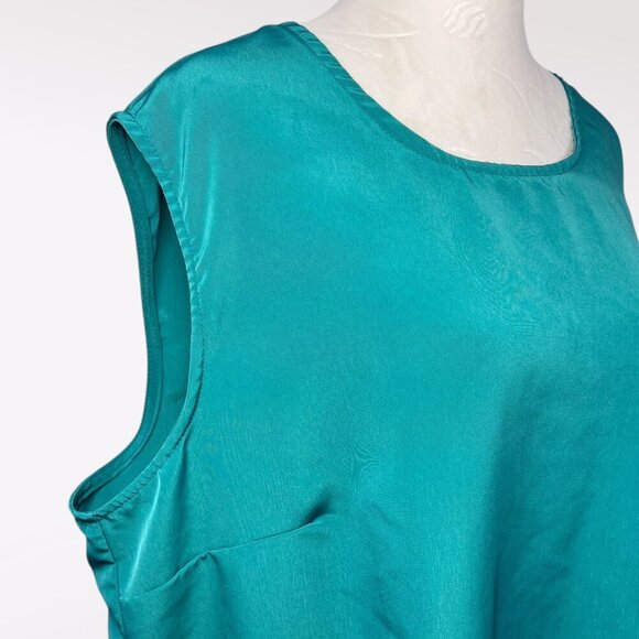 Blair Jade Green Sleeveless Silky Scoop Neck Tank Top Size XL - Picture 7 of 10